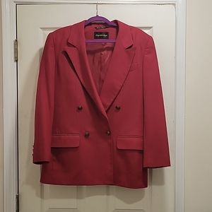 Pre-Owned Giorgio Sant Angelo 100% Pure New Wool Deep Red Blazer